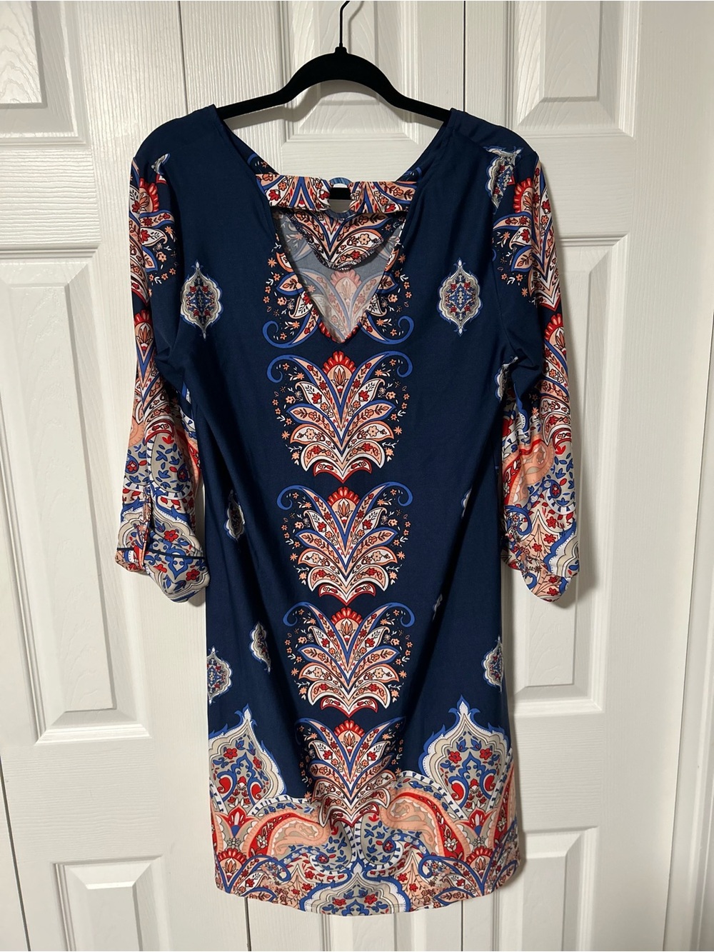 new directions Navy Paisley knee length Dress - Picture 4 of 6